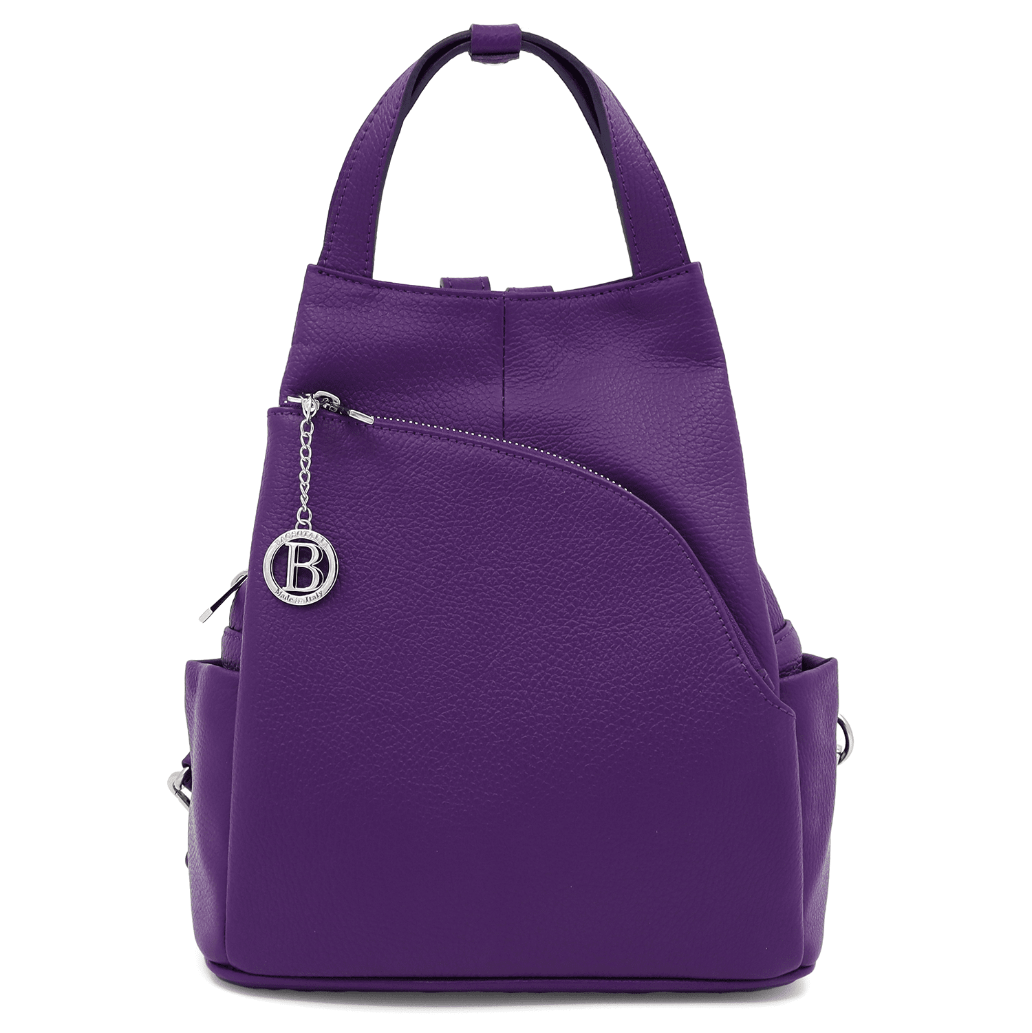 Lara természetes bőr hátizsák - sötét lila