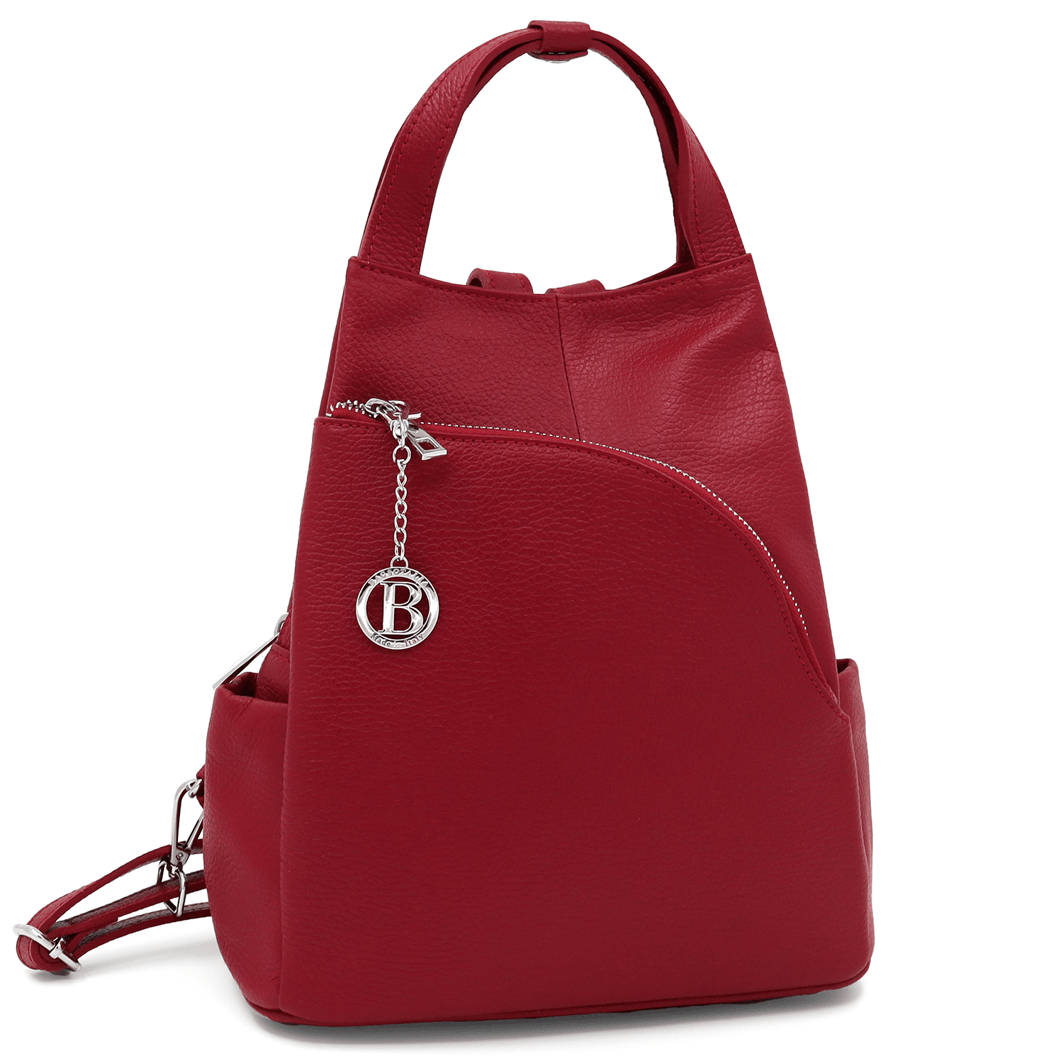 Lara természetes bőr hátizsák - bordó