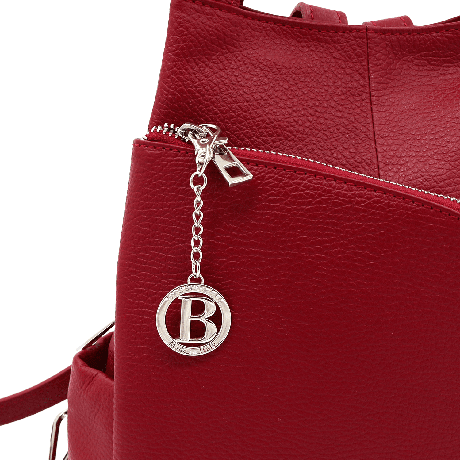 Lara természetes bőr hátizsák - bordó