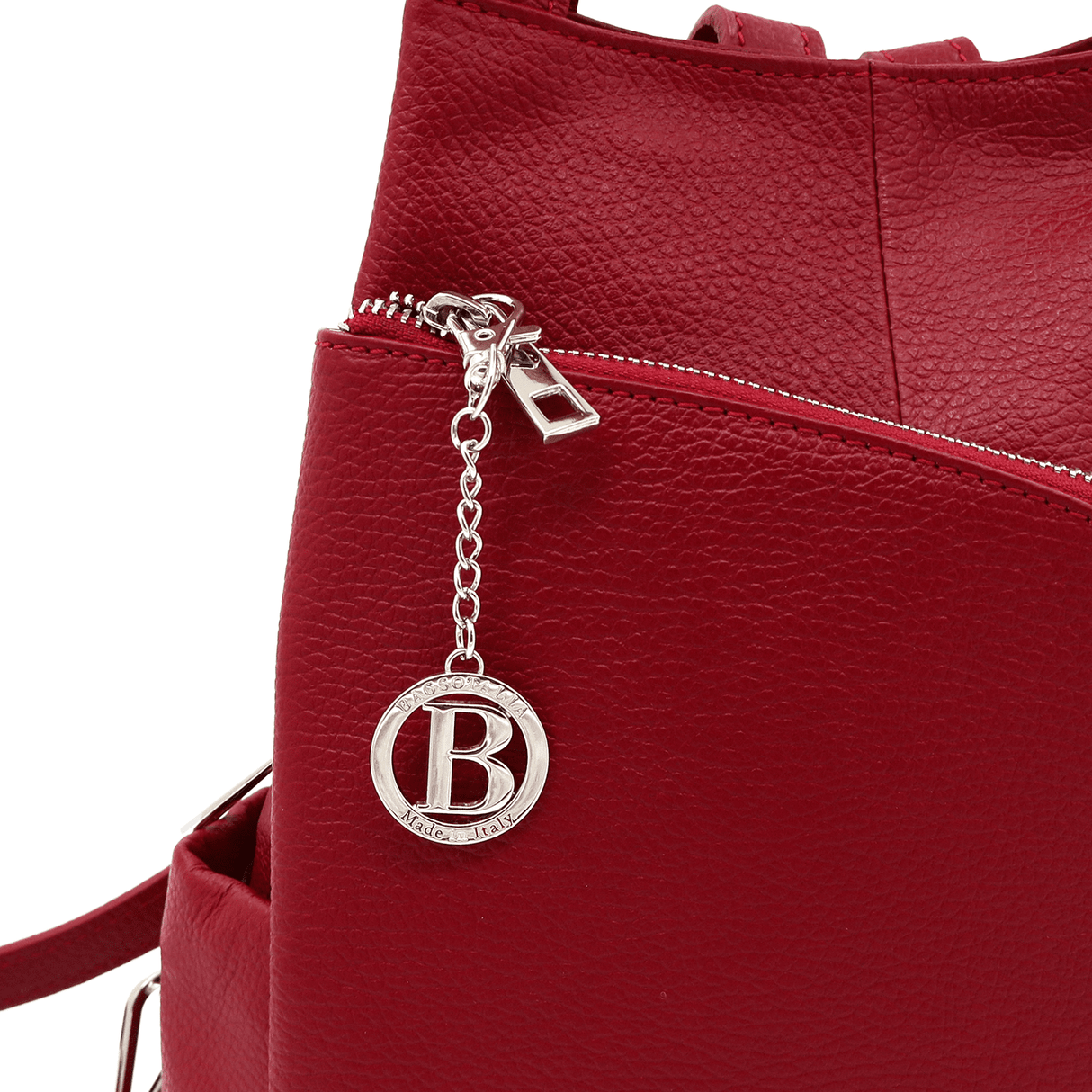 Lara természetes bőr hátizsák - bordó