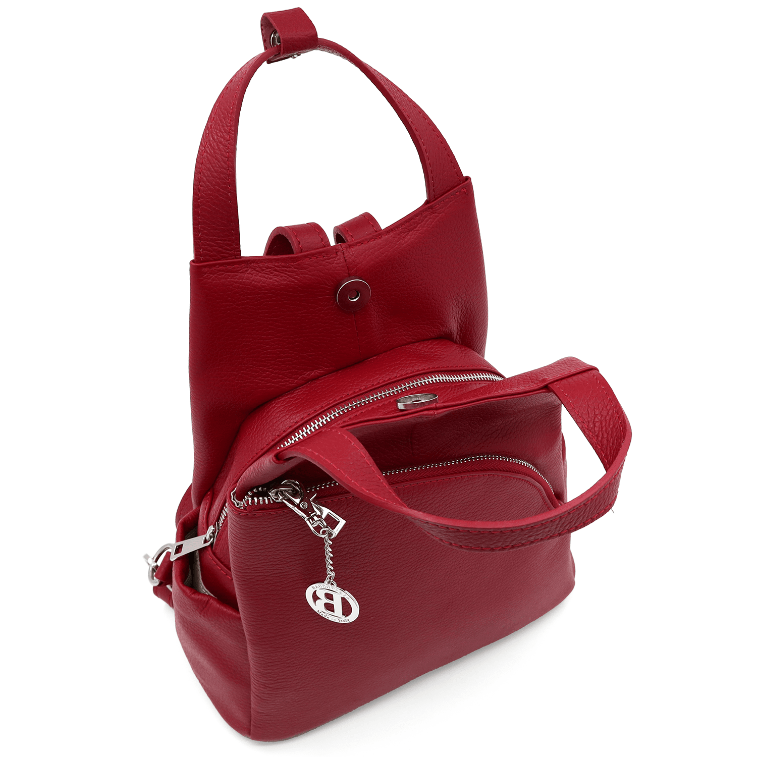 Lara természetes bőr hátizsák - bordó