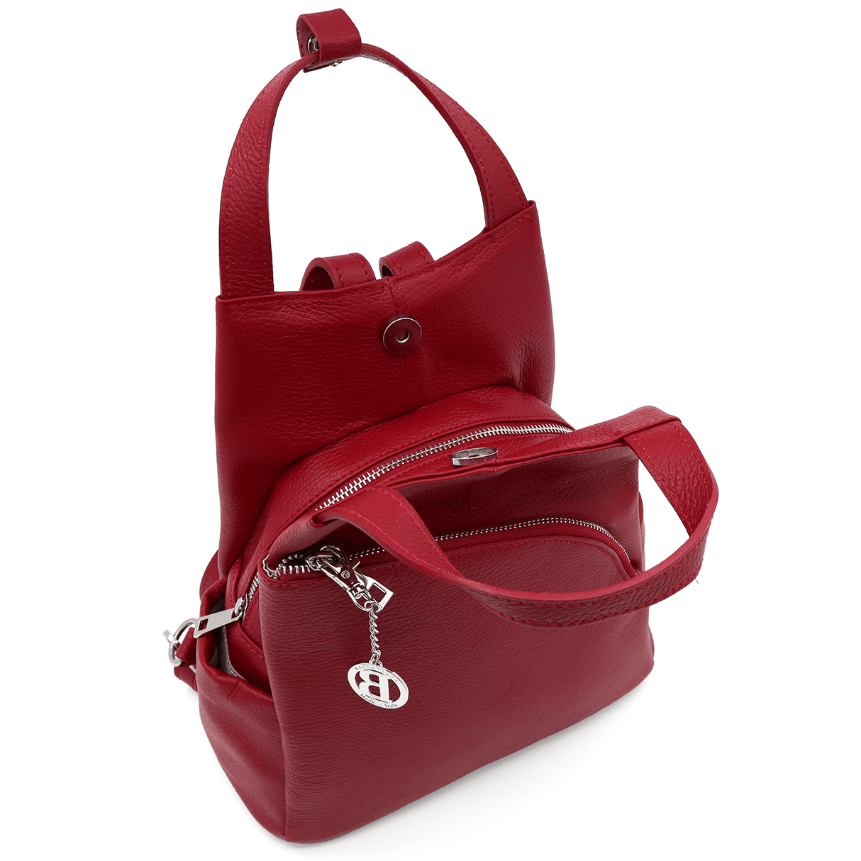 Lara természetes bőr hátizsák - bordó