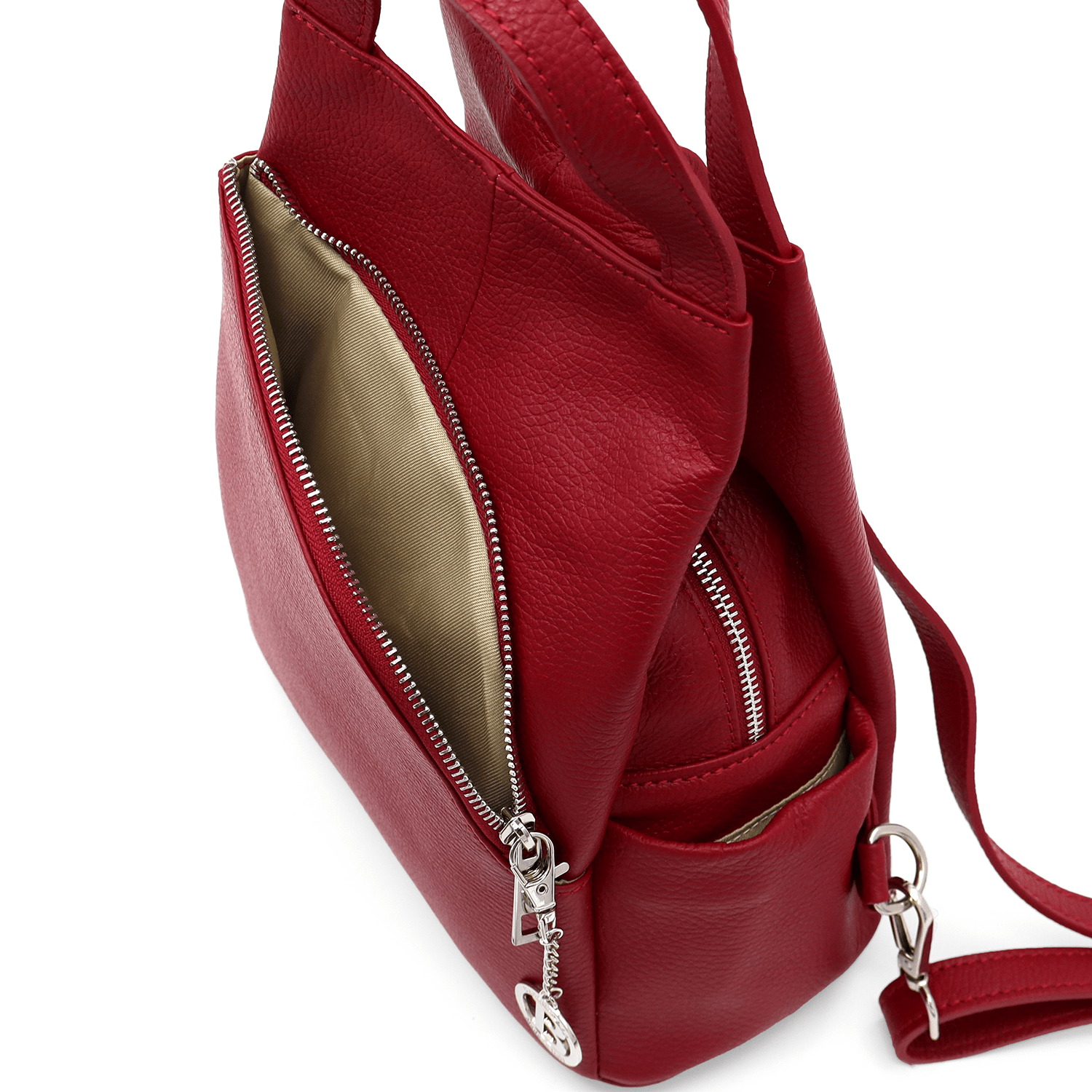 Lara természetes bőr hátizsák - bordó