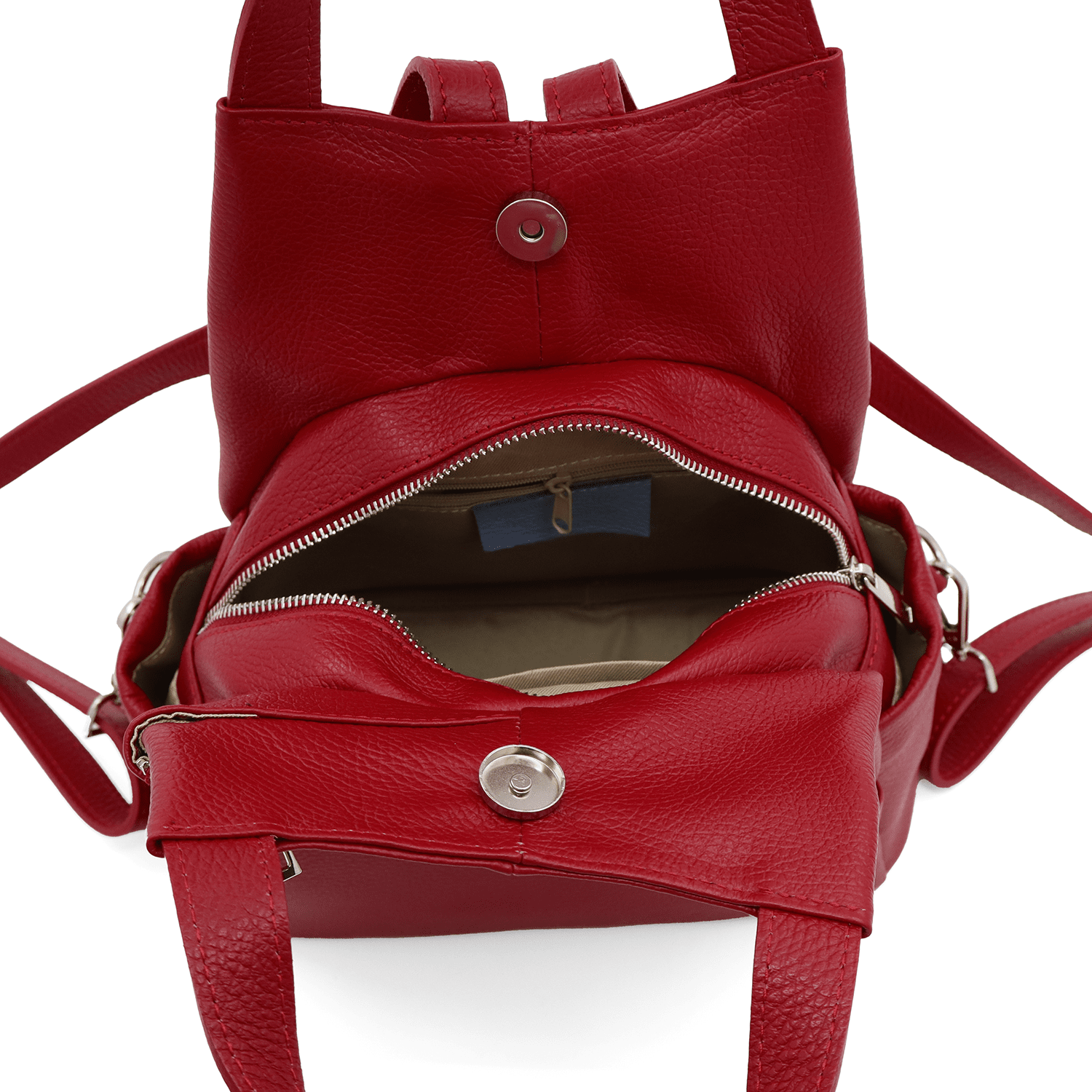 Lara természetes bőr hátizsák - bordó