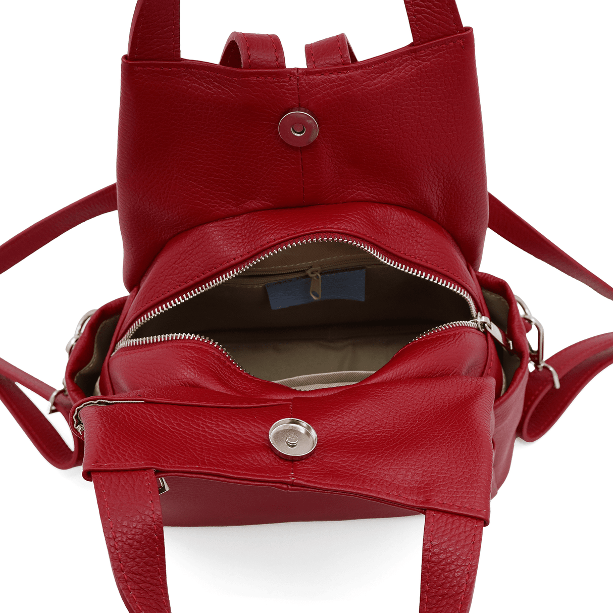 Lara természetes bőr hátizsák - bordó