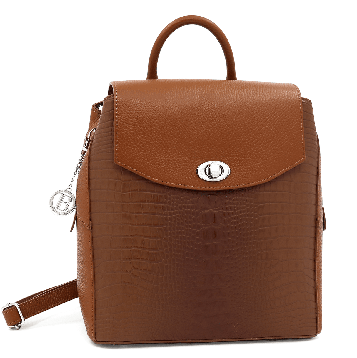 2 az 1-ben - Hátizsák és táska természetes bőrből Kiana - cseréptetős barna