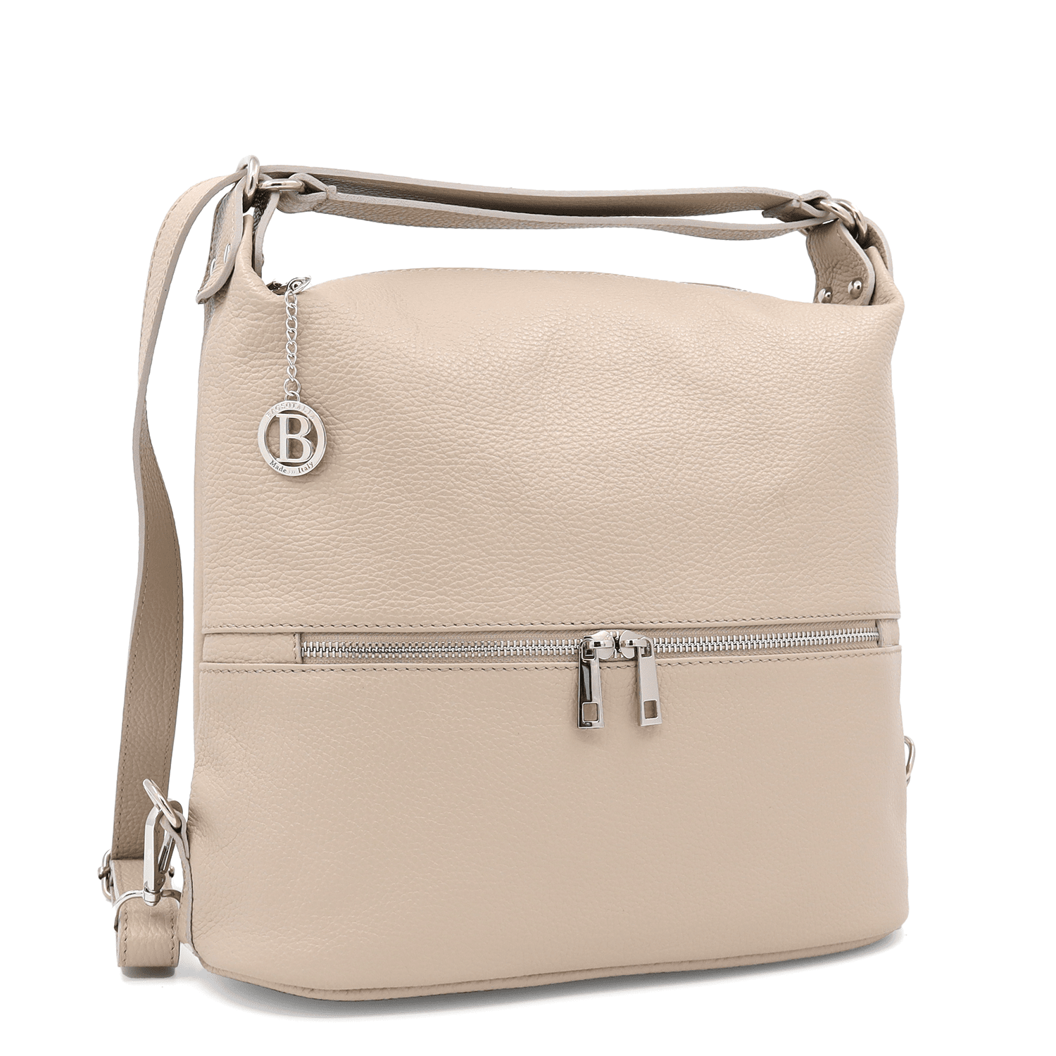 2 az 1-ben - Carmena természetes bőr táska és hátizsák - bézs