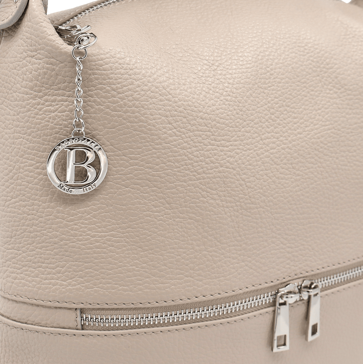 2 az 1-ben - Carmena természetes bőr táska és hátizsák - bézs