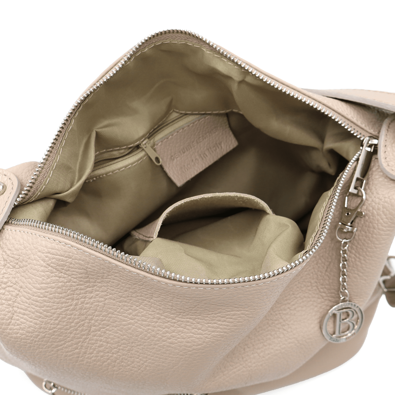 2 az 1-ben - Carmena természetes bőr táska és hátizsák - bézs