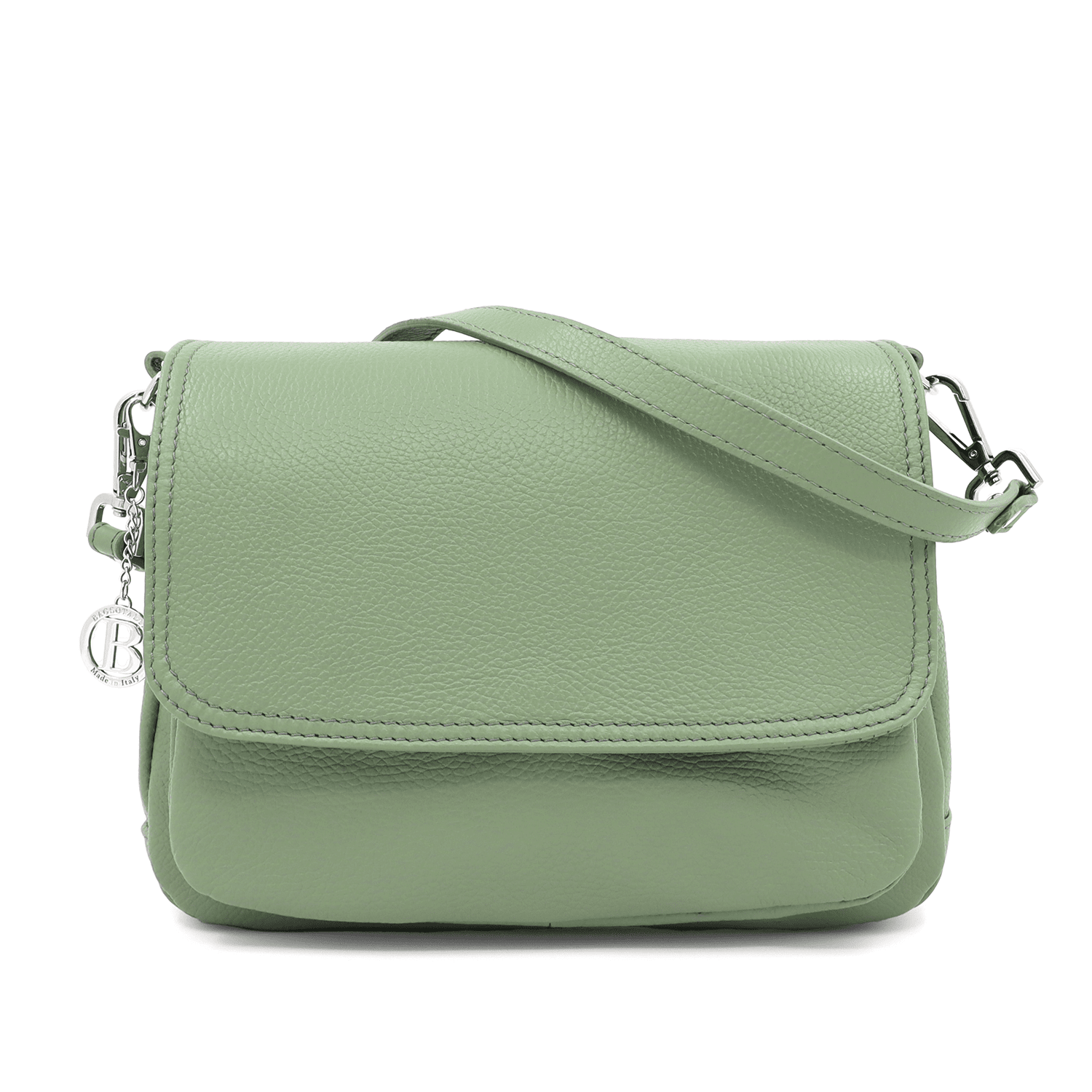 Nagy válltáska természetes bőrből, 2féle fogantyúval - zöld