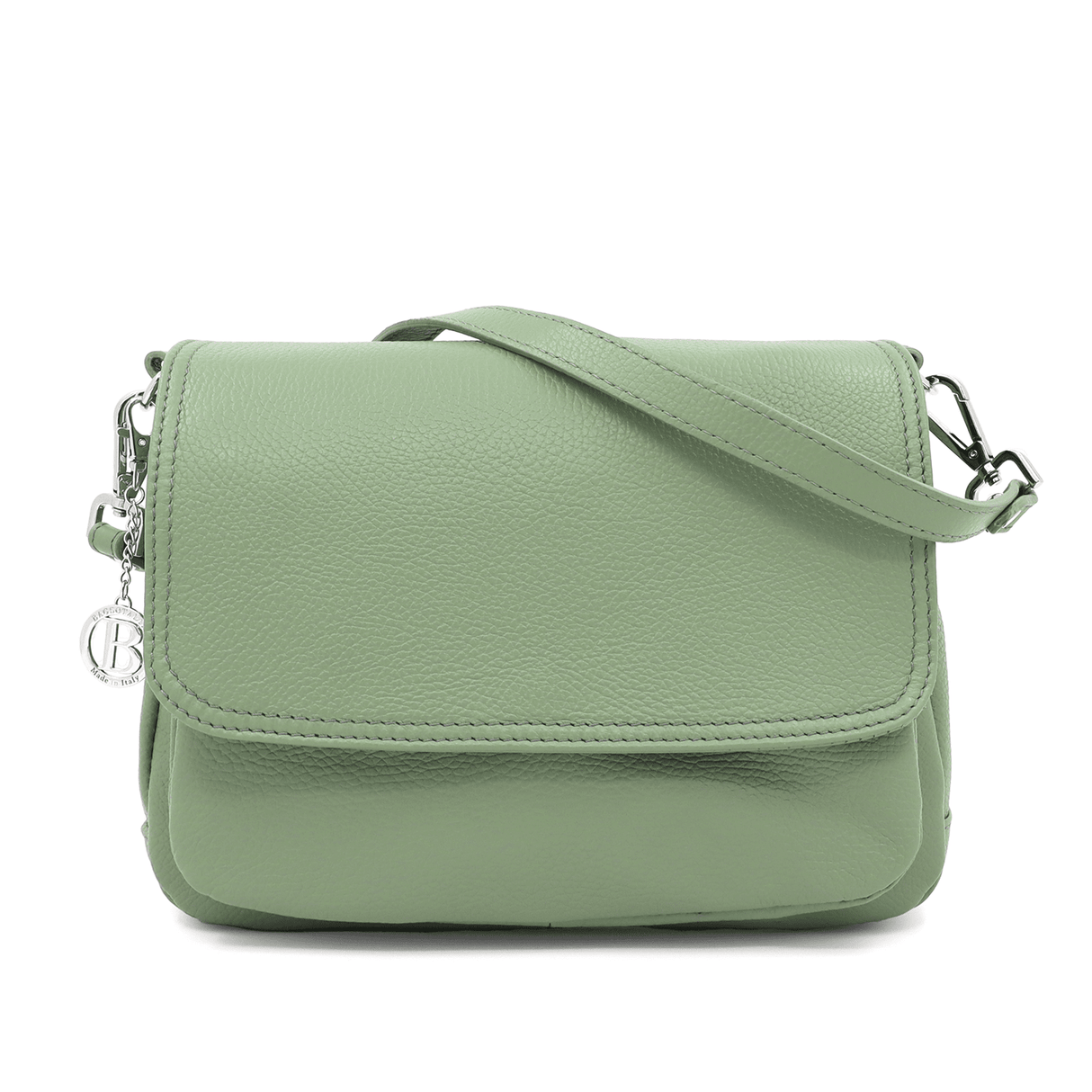 Nagy válltáska természetes bőrből, 2féle fogantyúval - zöld