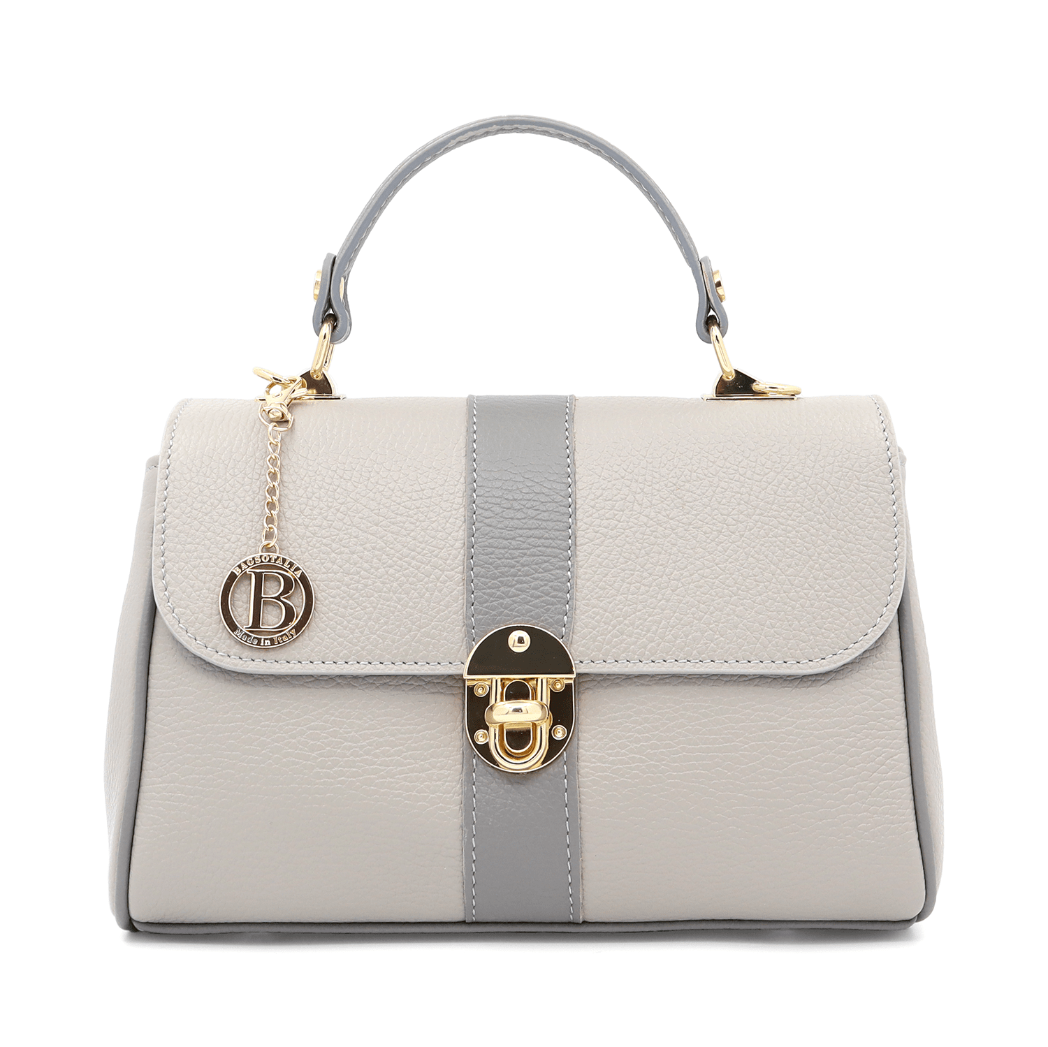 Női táska természetes bőrből Miriam - világosszürke