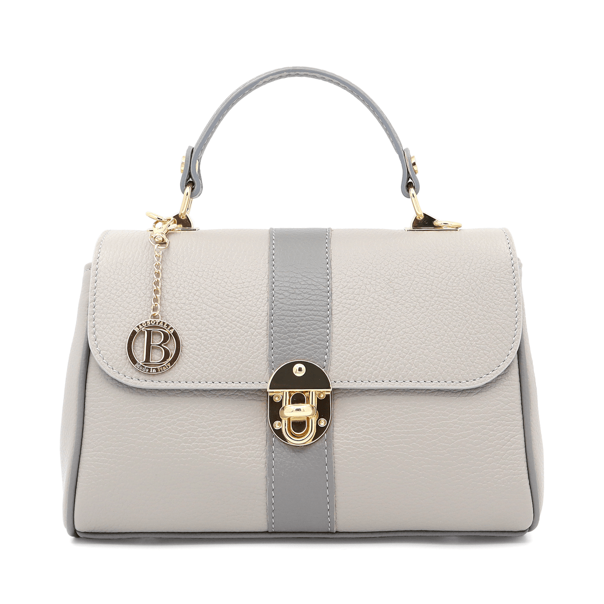 Női táska természetes bőrből Miriam - világosszürke