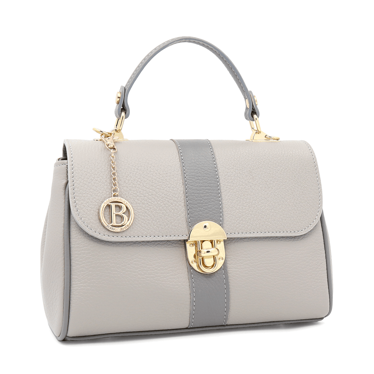 Női táska természetes bőrből Miriam - világosszürke