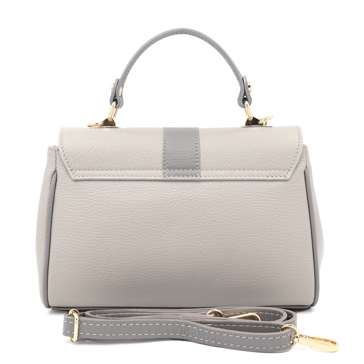 Női táska természetes bőrből Miriam - világosszürke