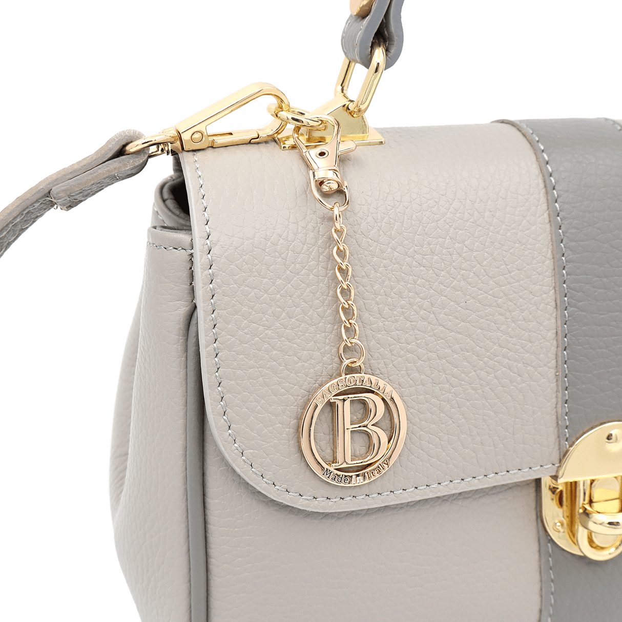 Női táska természetes bőrből Miriam - világosszürke