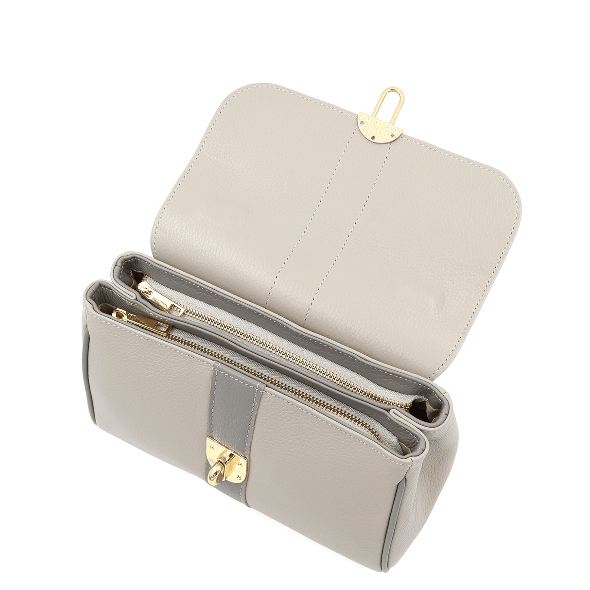 Női táska természetes bőrből Miriam - világosszürke