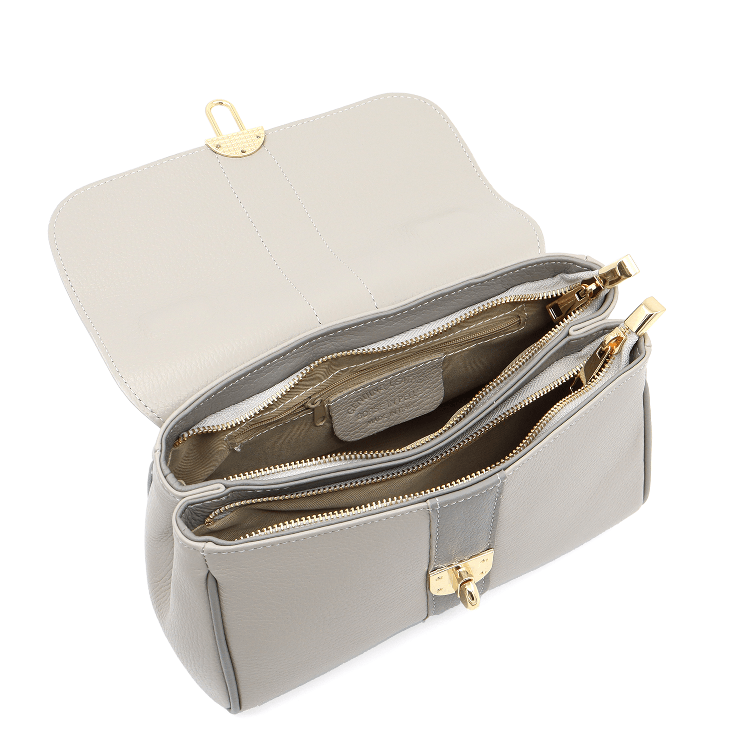 Női táska természetes bőrből Miriam - világosszürke