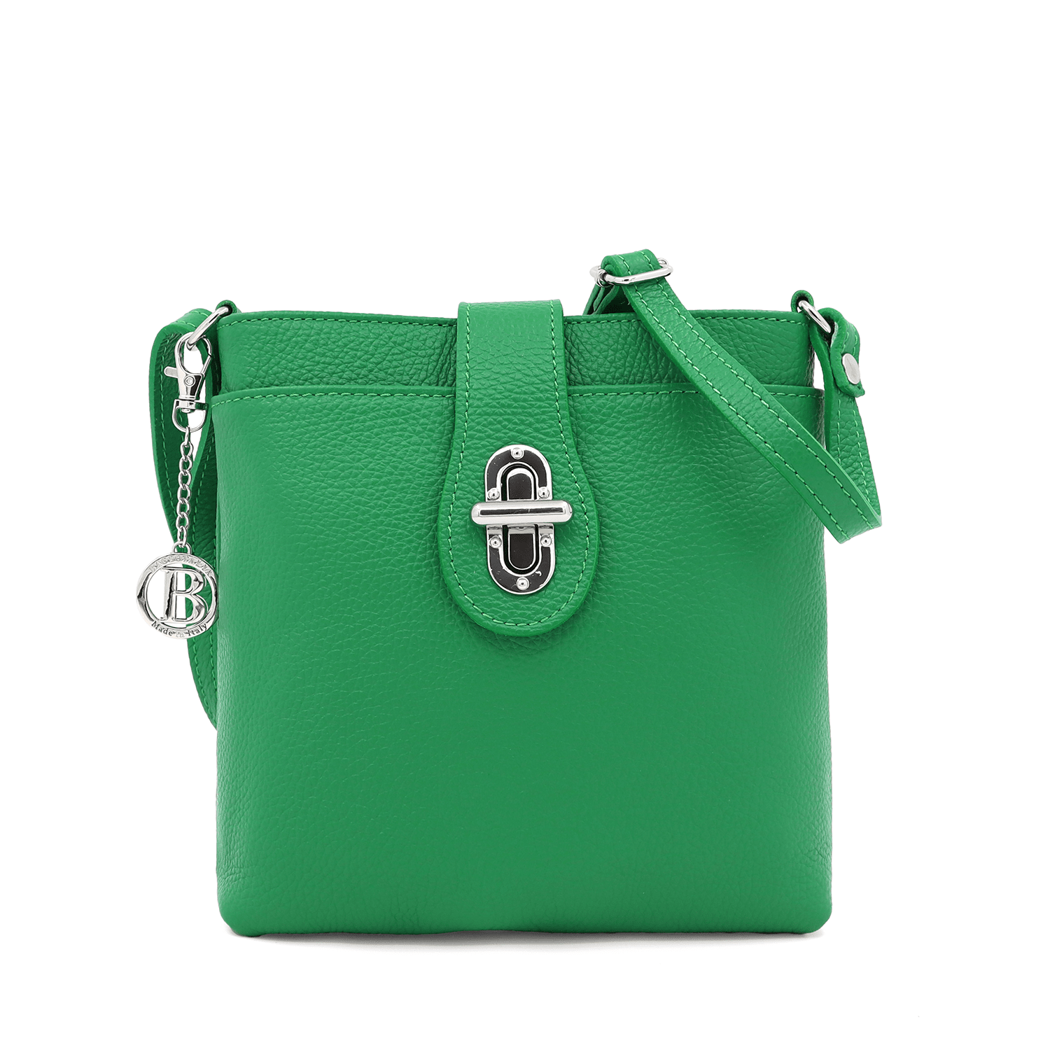 Andria természetes bőr válltáska - világos zöld