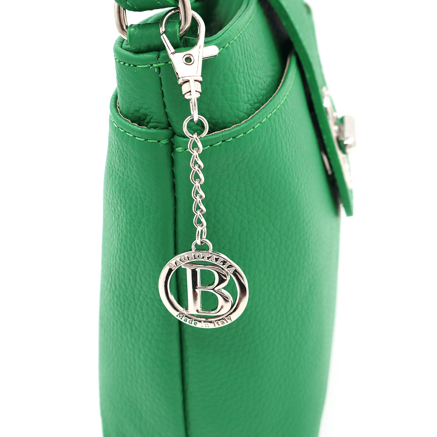 Andria természetes bőr válltáska - világos zöld