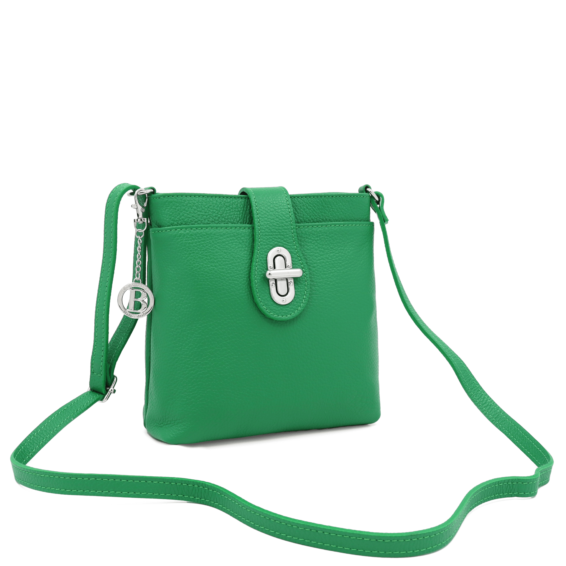 Andria természetes bőr válltáska - világos zöld