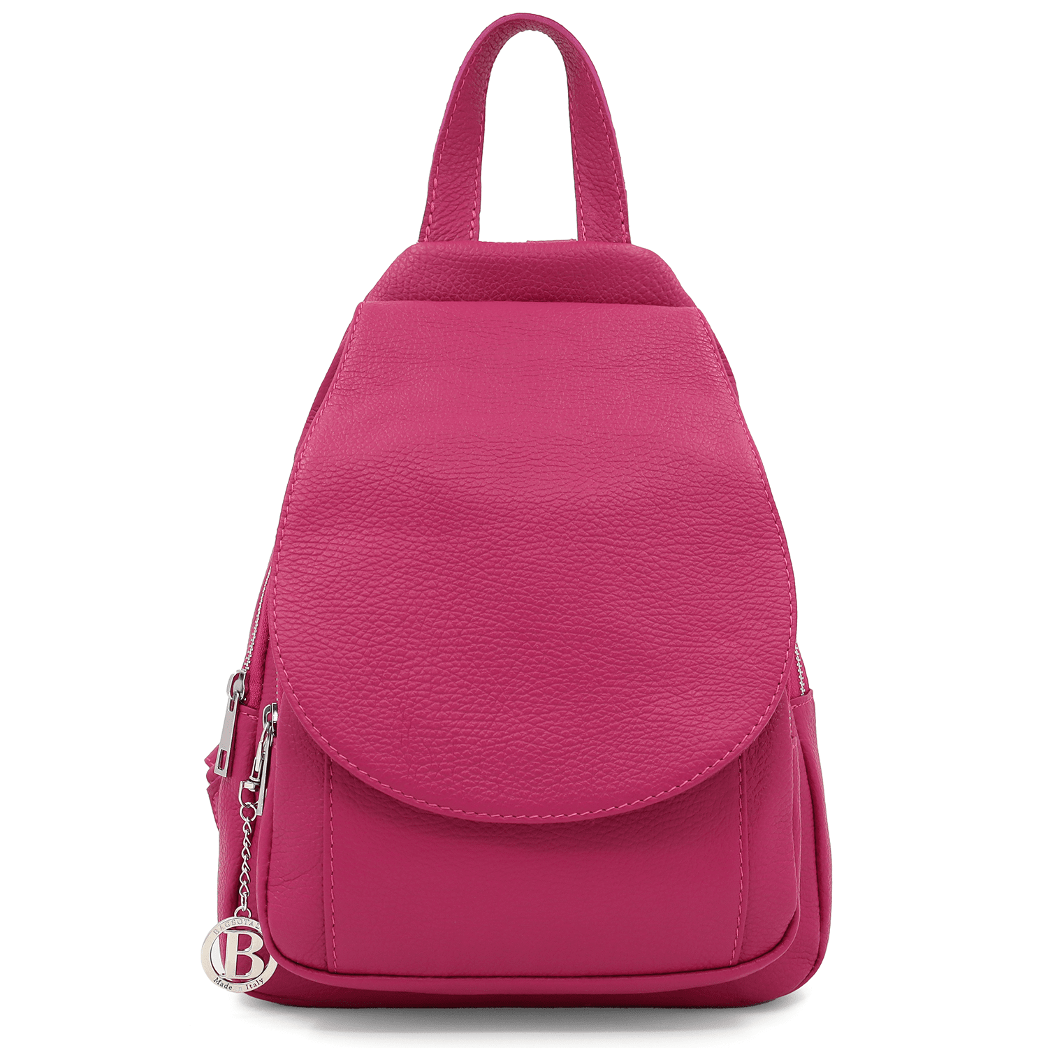 Női hátizsák természetes bőrből - fukszia