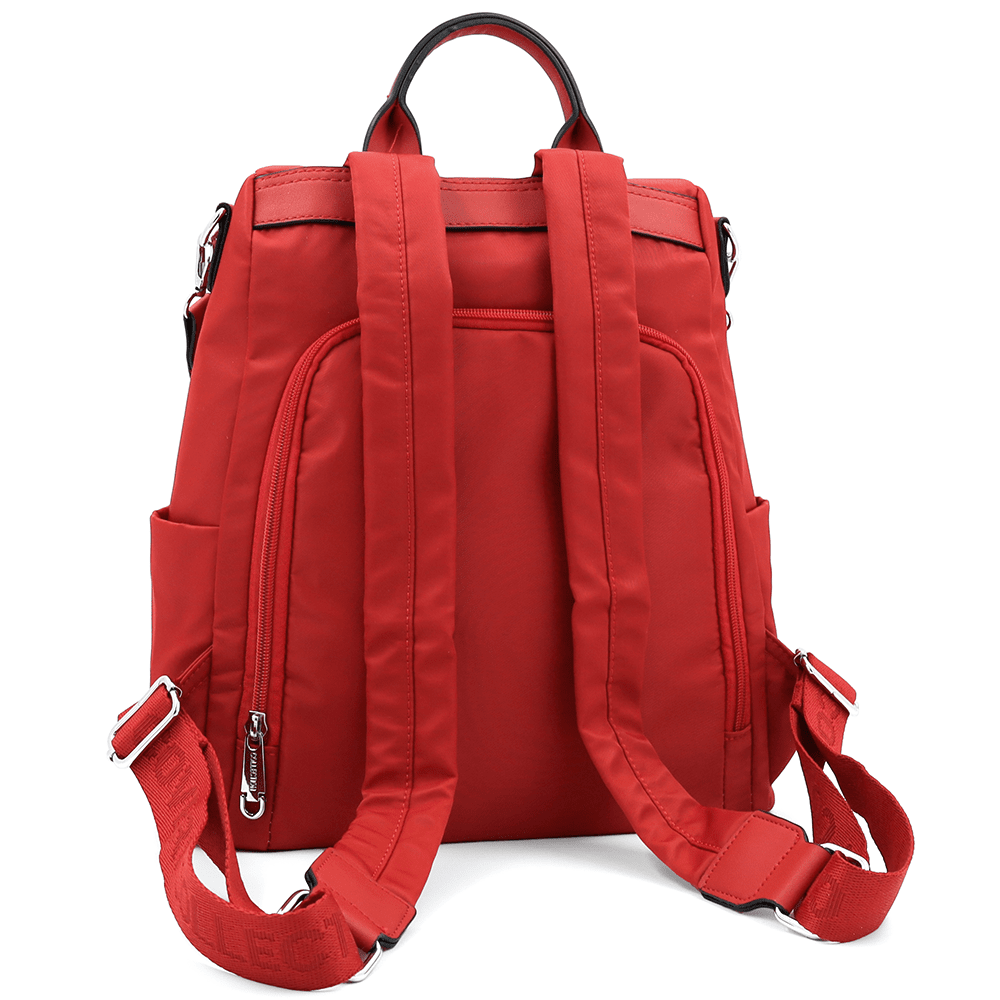 2 az 1-ben - Hátizsák és táska szövetből, titkos záródással, Lidia - piros