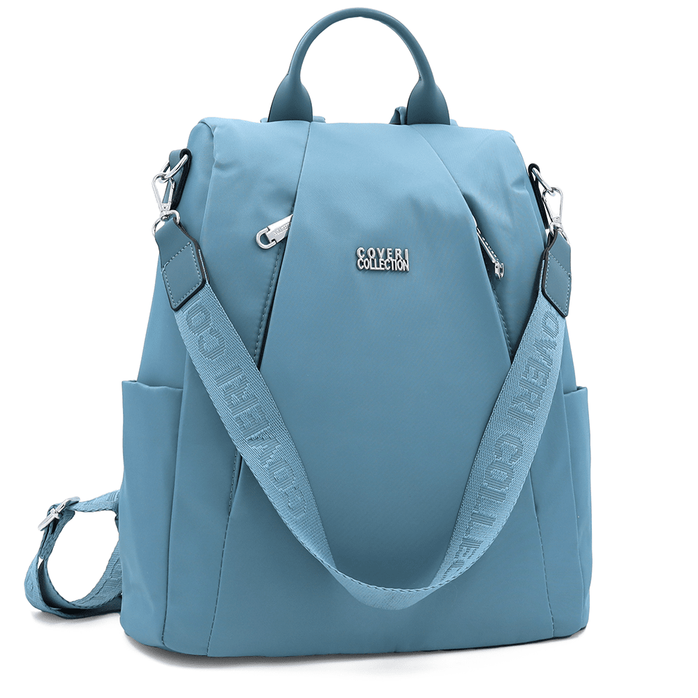 2 az 1-ben - Hátizsák és táska szövetből, titkos záródással Lidia - kék