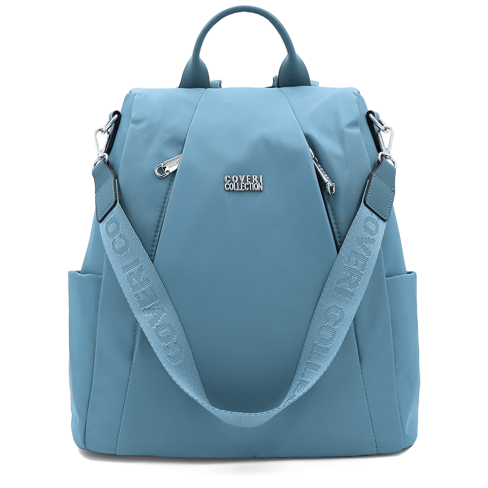 2 az 1-ben - Hátizsák és táska szövetből, titkos záródással Lidia - kék