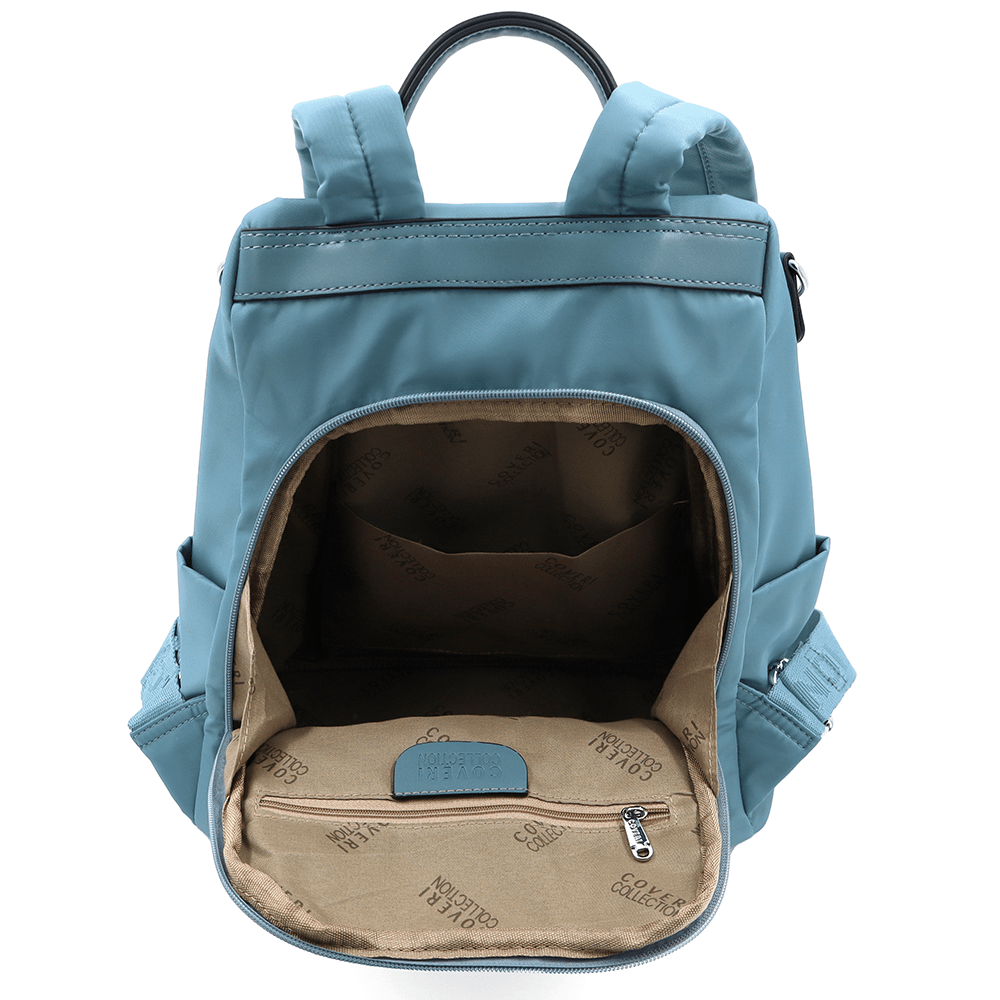 2 az 1-ben - Hátizsák és táska szövetből, titkos záródással Lidia - kék