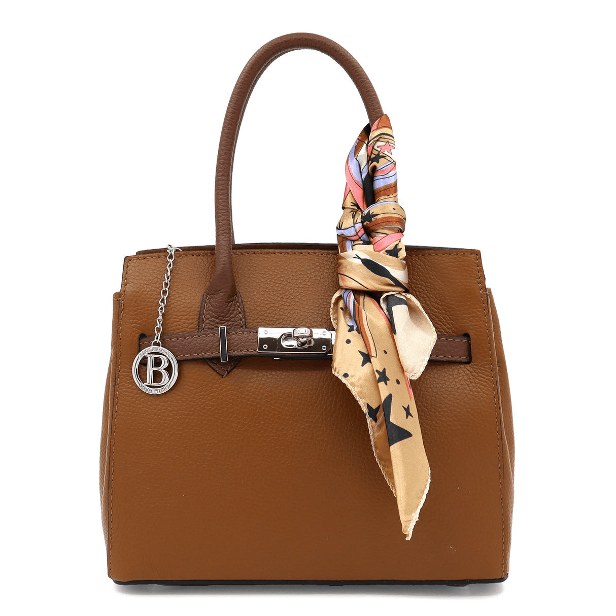 Luxus táska természetes bőrből - cseréptetű barna