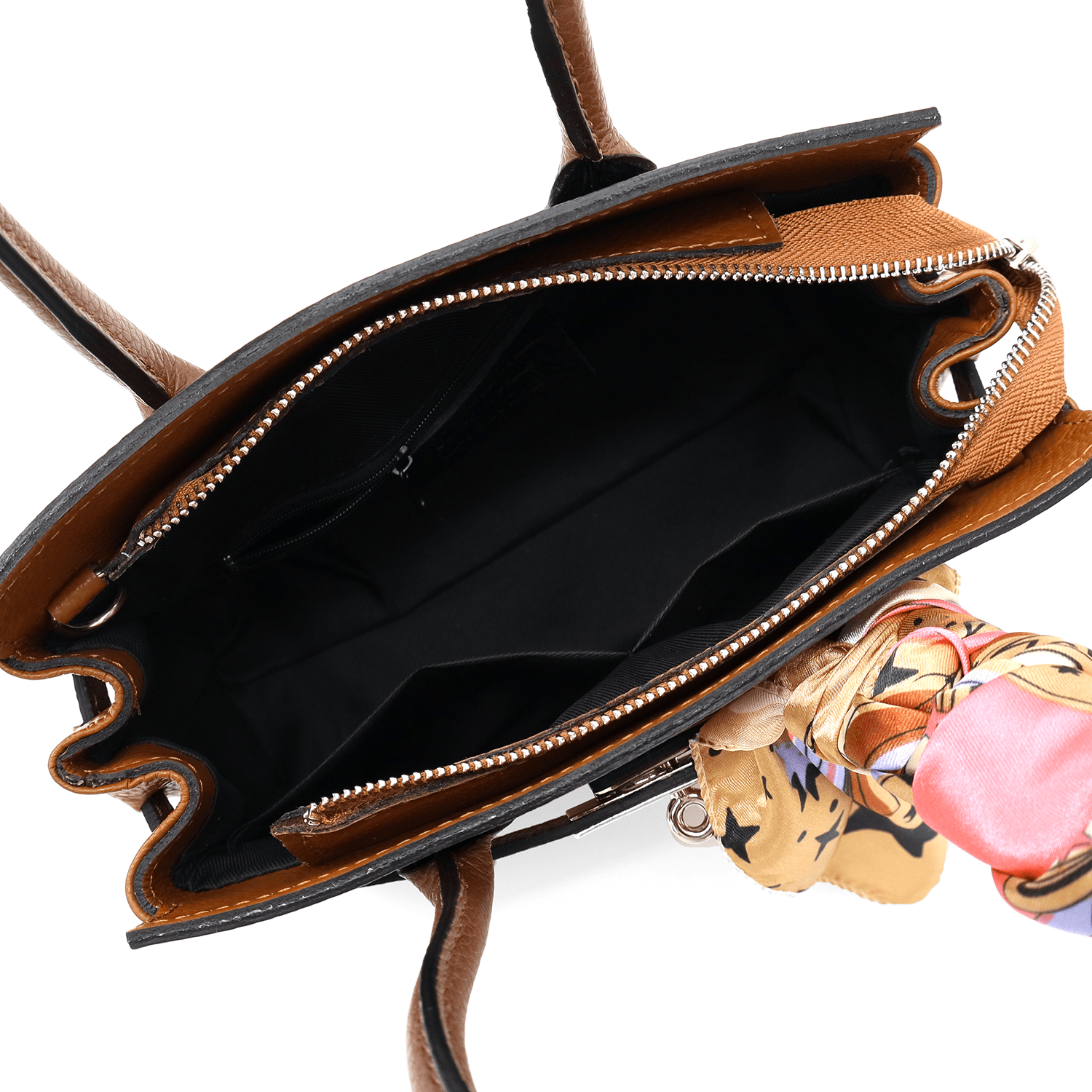 Luxus táska természetes bőrből - cseréptetű barna