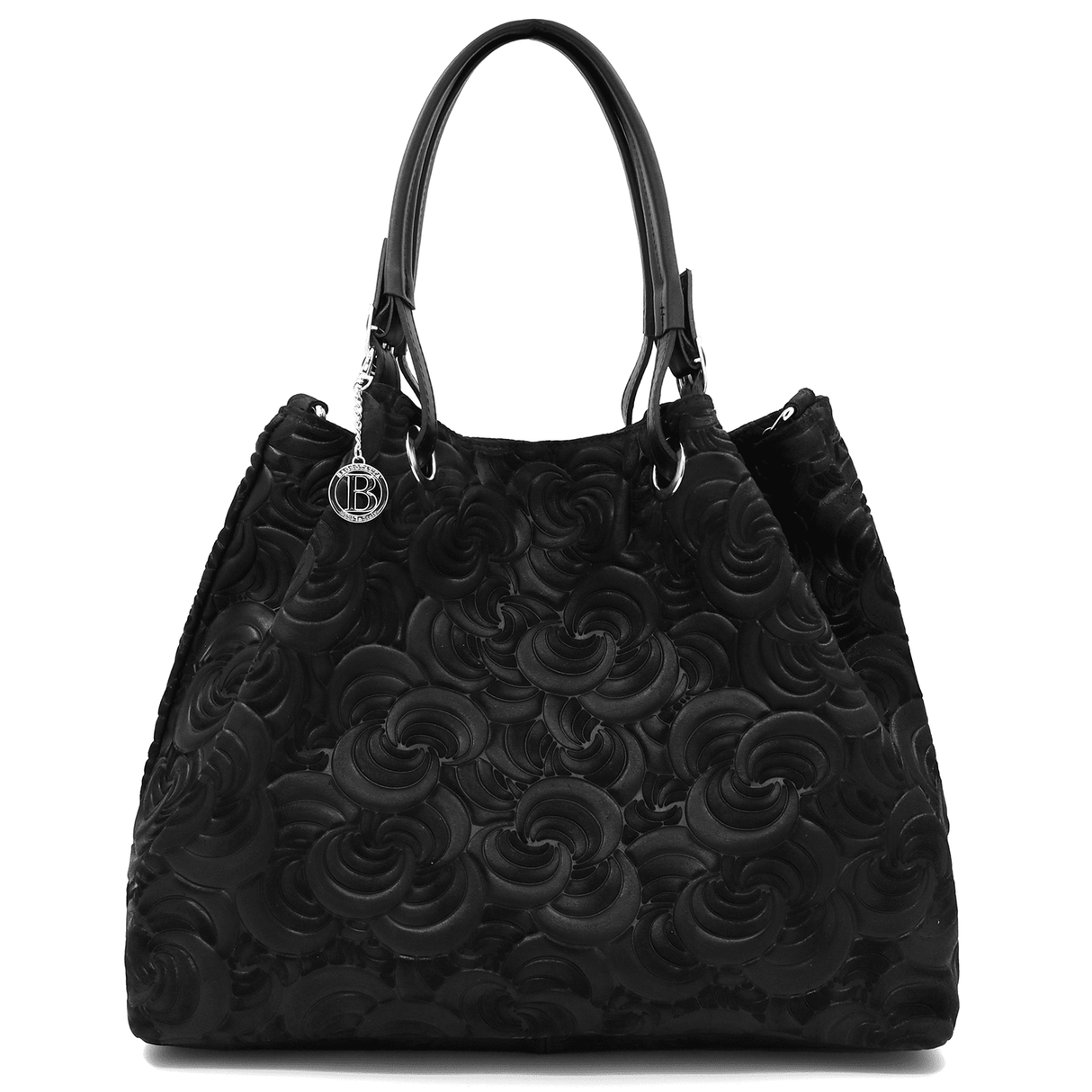 Nagy női táska természetes velúrból Rosie - fekete