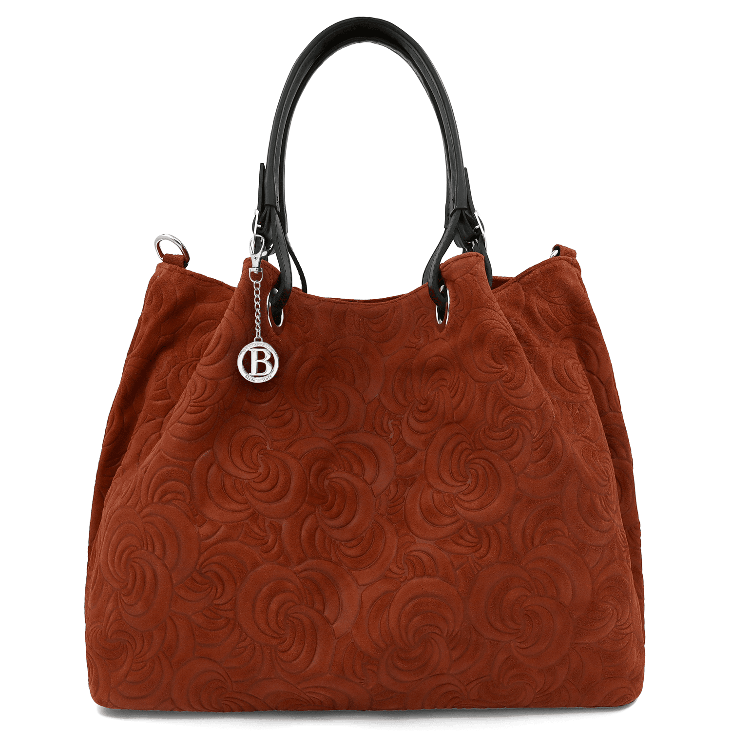 Nagy női táska természetes velúrból Rosie - cserépkék