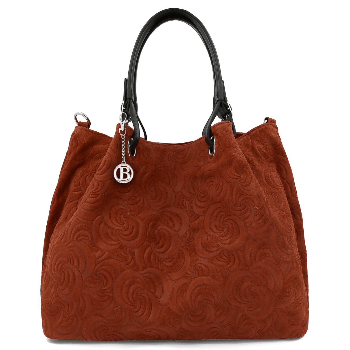 Nagy női táska természetes velúrból Rosie - cserépkék