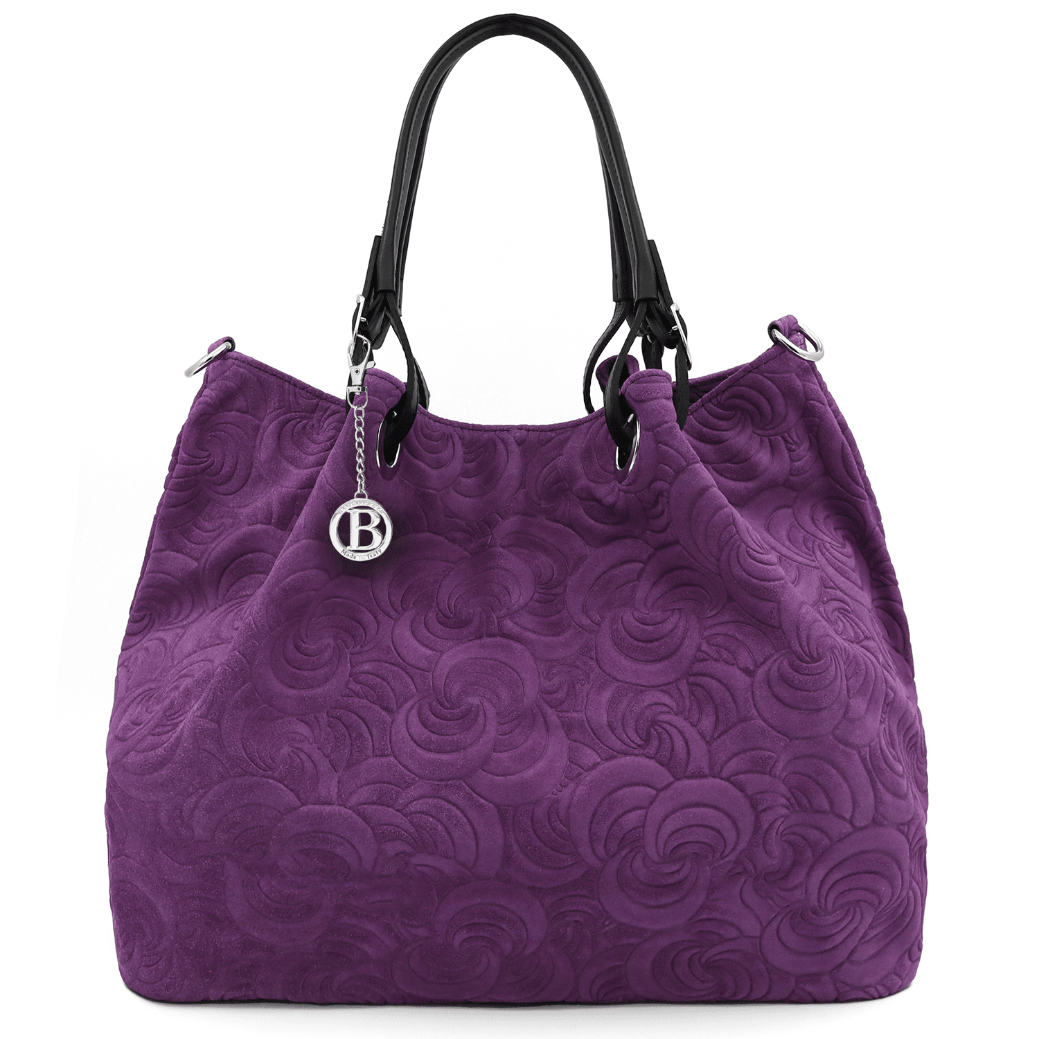 Nagy női táska természetes velúrból Rosie - lila