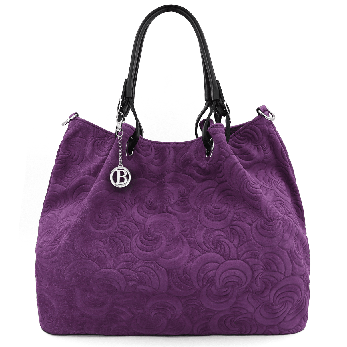 Nagy női táska természetes velúrból Rosie - lila