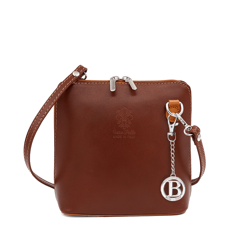 Válltáska természetes bőrből - sötétbarna