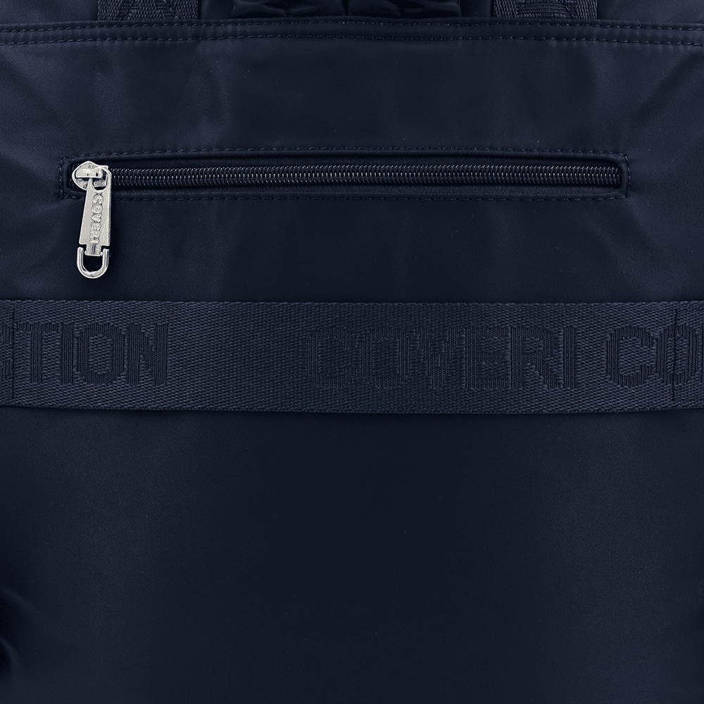 Női hátizsák szövetből, lógó pénztárcával - sötétkék