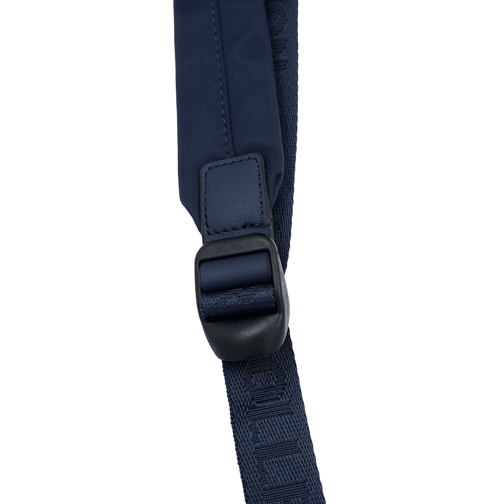 Női hátizsák szövetből, lógó pénztárcával - sötétkék