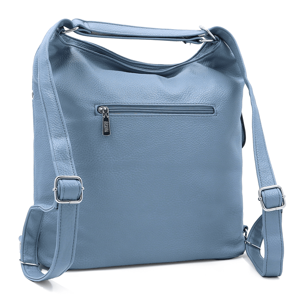 2 az 1-ben - Nagy táska és hátizsák, alkalmas mindennapi használatra - világoskék