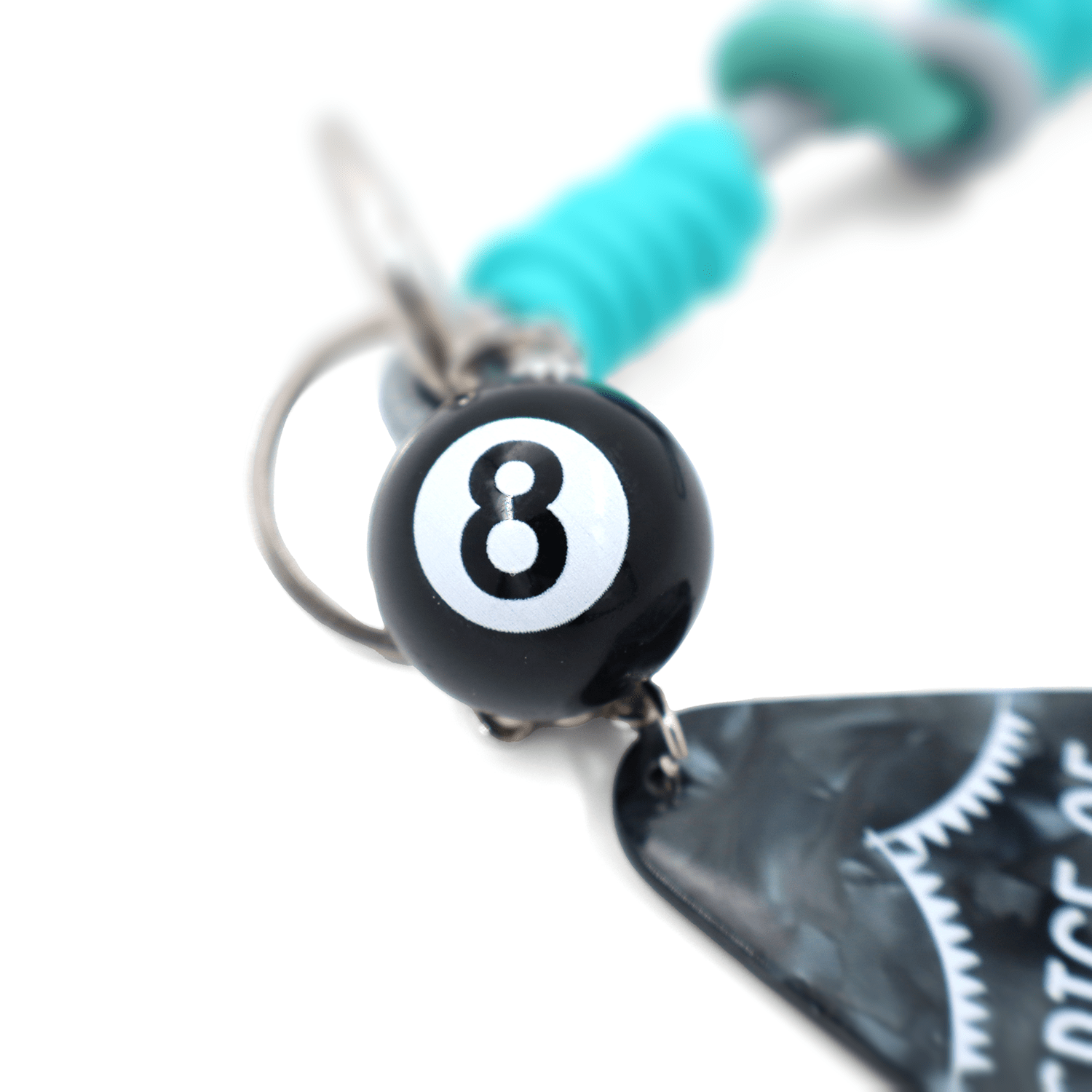 Kulcstartó nyolcas - türkiz/fekete