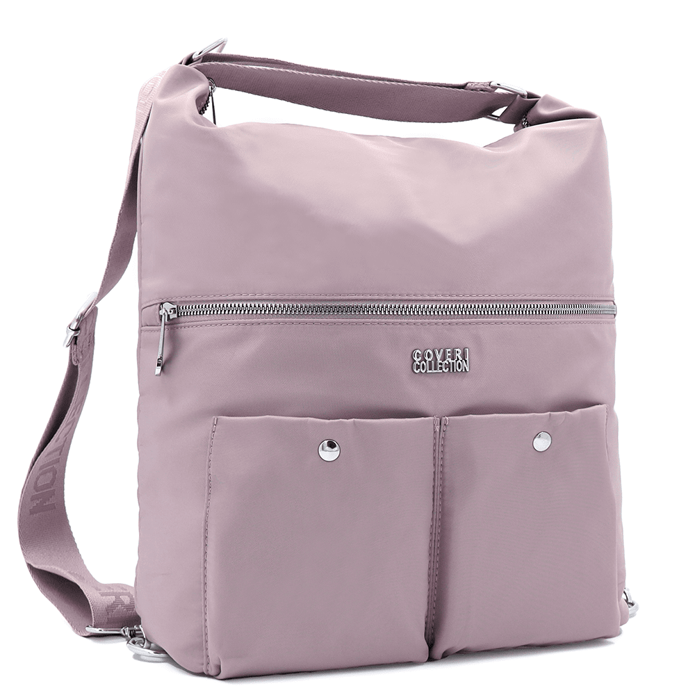 2 az 1-ben – Nagy vízálló táska és hátizsák – rózsaszín hamu