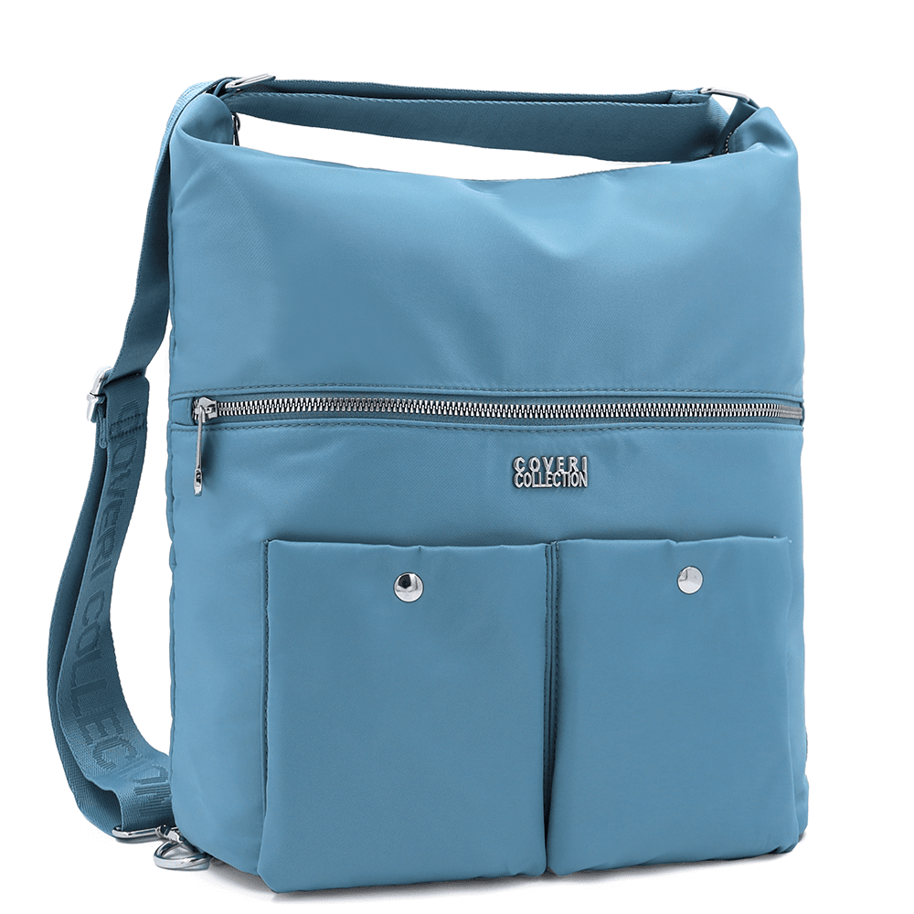 2 az 1-ben - Nagy vízálló táska és hátizsák - világoskék