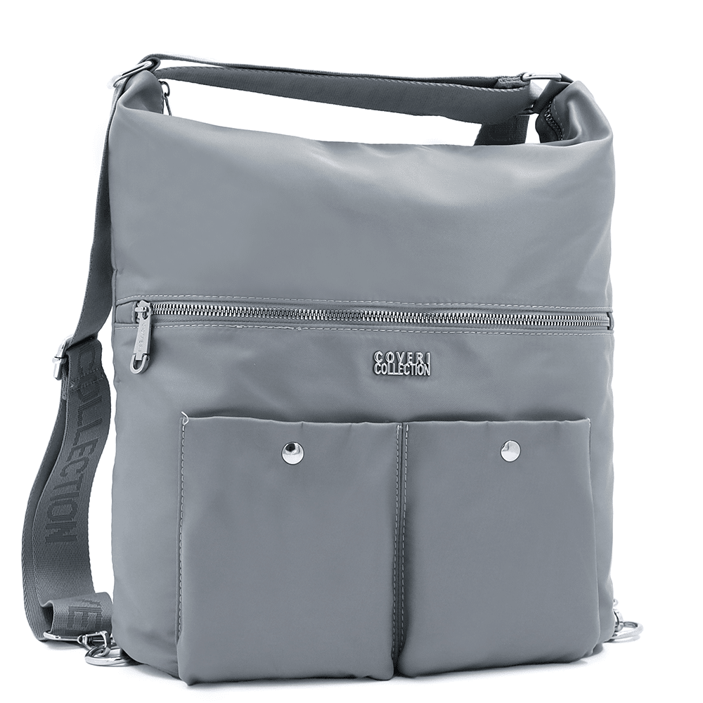 2 az 1-ben - Nagy vízálló táska és hátizsák - világosszürke