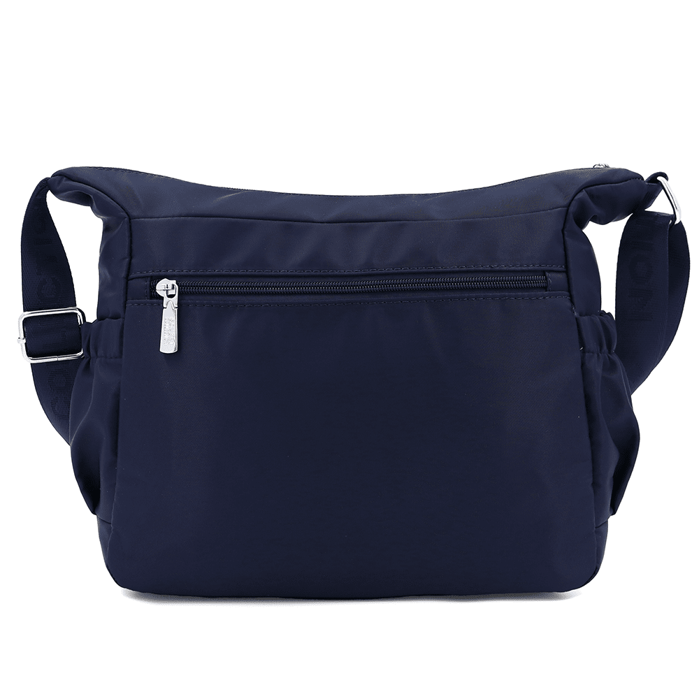 Női válltáska szövetből, sok zsebbel - sötétkék