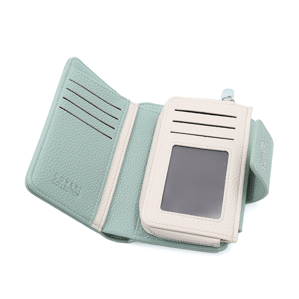 Női pénztárca sok rekesszel - mentazöld