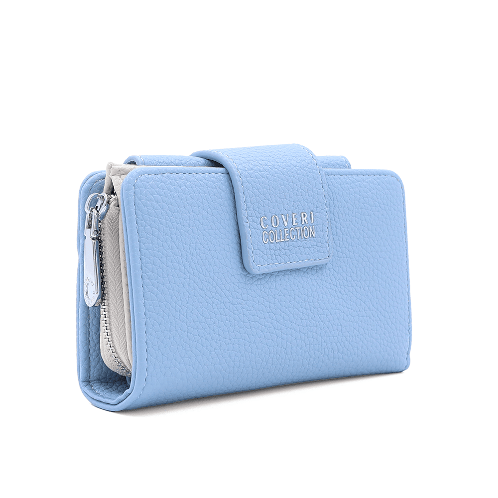 Női pénztárca sok rekesszel - világoskék