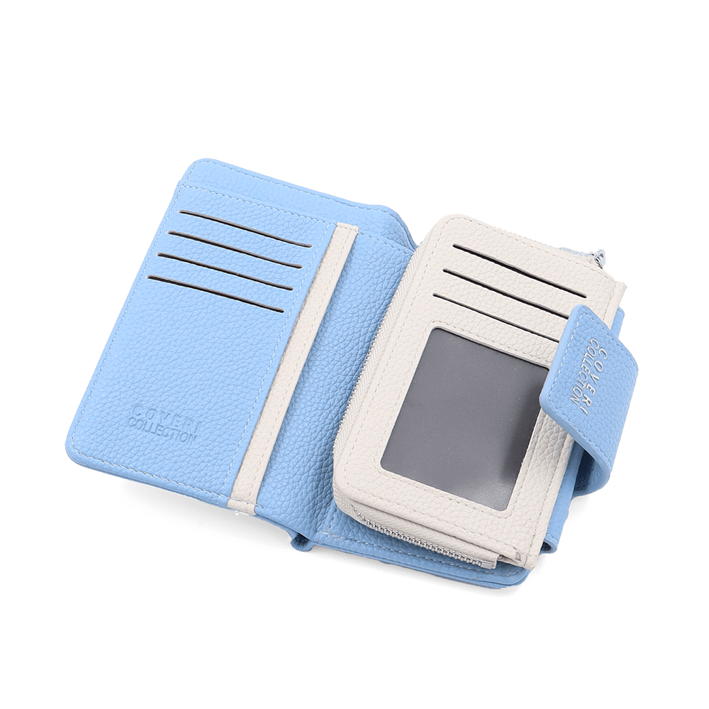 Női pénztárca sok rekesszel - világoskék