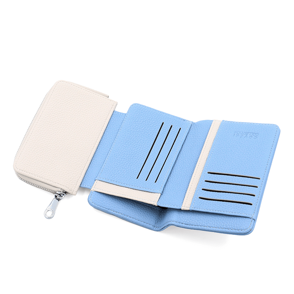 Női pénztárca sok rekesszel - világoskék